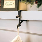 Mantle Stocking Holder Adjustable Dual Hook Rubber Pads