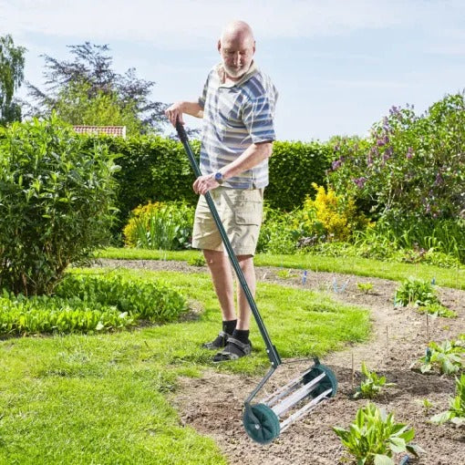 Manual Lawn Aerator 18 Inch Spike Roller Ergonomic Handle