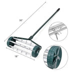 Manual Lawn Aerator 18 Inch Spike Roller Ergonomic Handle