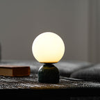 Marble Base & Glass Orb Table Lamp