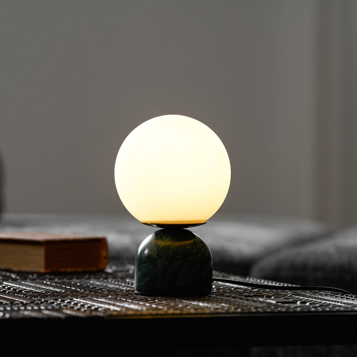 Marble Base & Glass Orb Table Lamp
