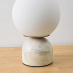 Marble Base & Glass Orb Table Lamp
