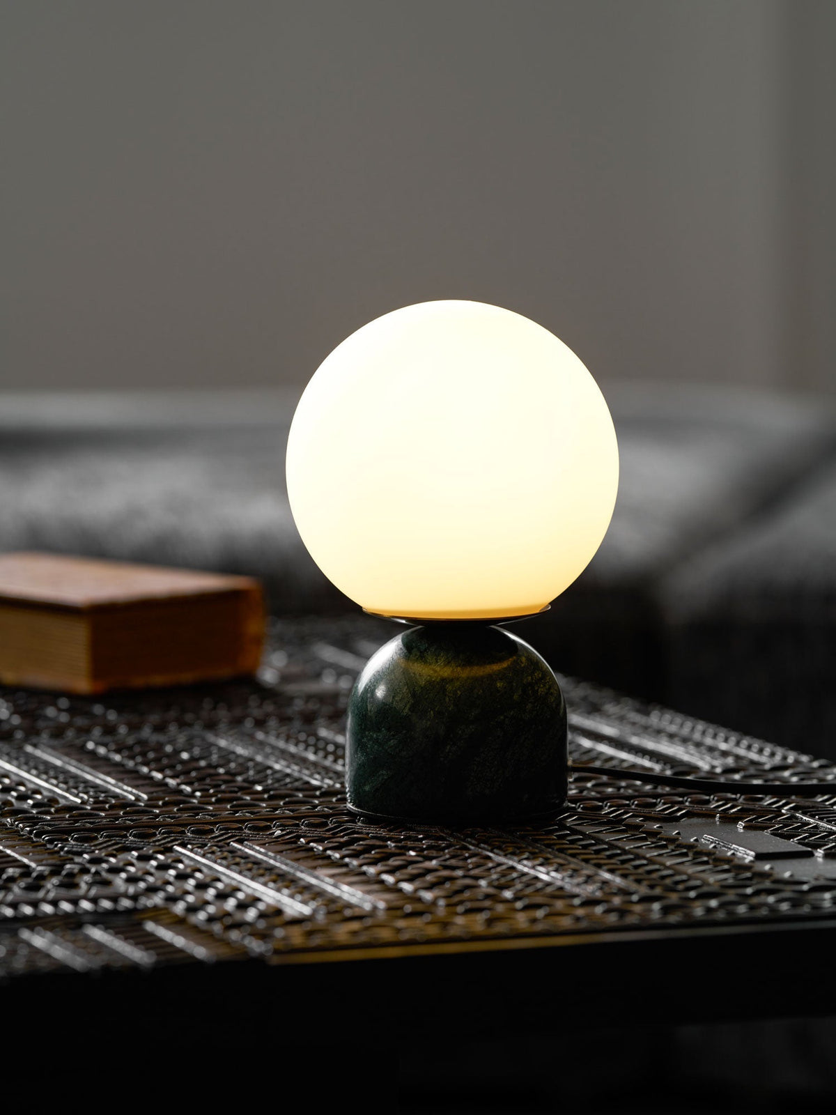 Marble Base & Glass Orb Table Lamp