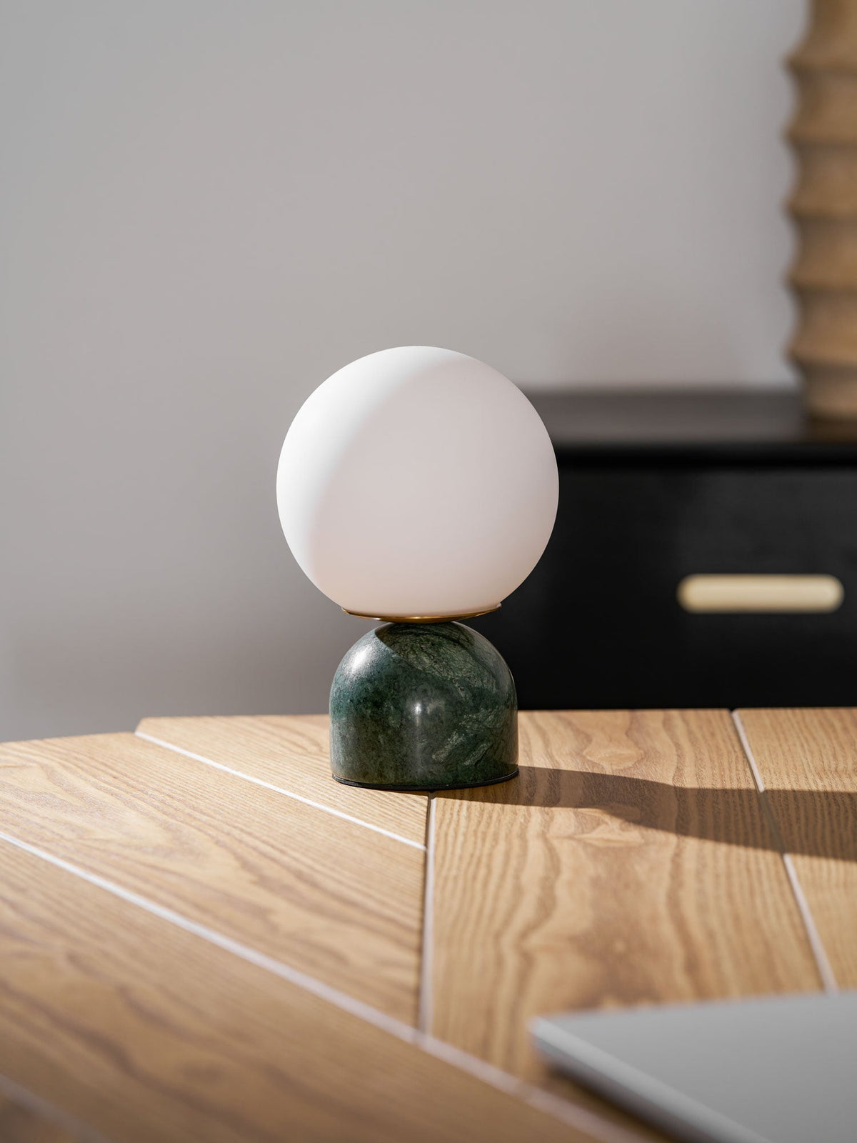 Marble Base & Glass Orb Table Lamp