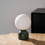 Marble Base & Glass Orb Table Lamp