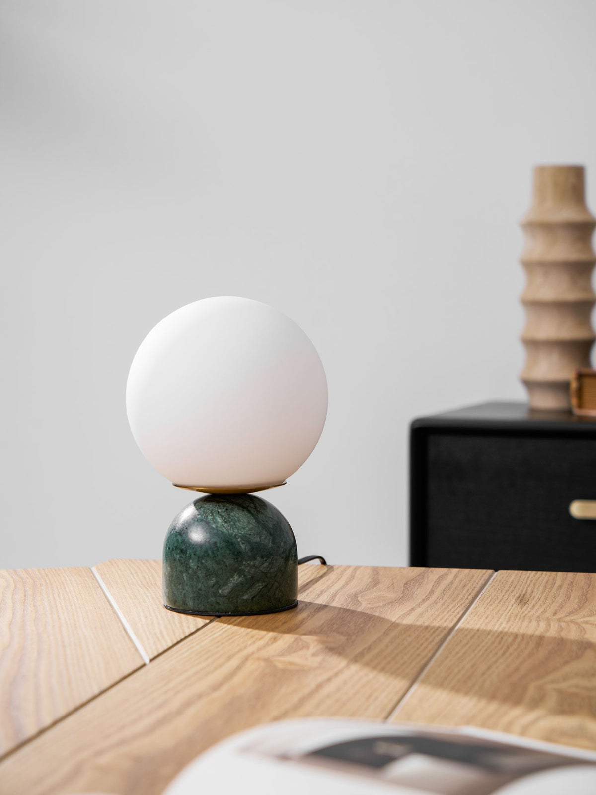 Marble Base & Glass Orb Table Lamp