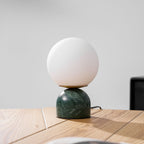 Marble Base & Glass Orb Table Lamp