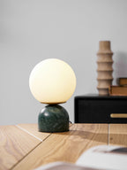 Marble Base & Glass Orb Table Lamp