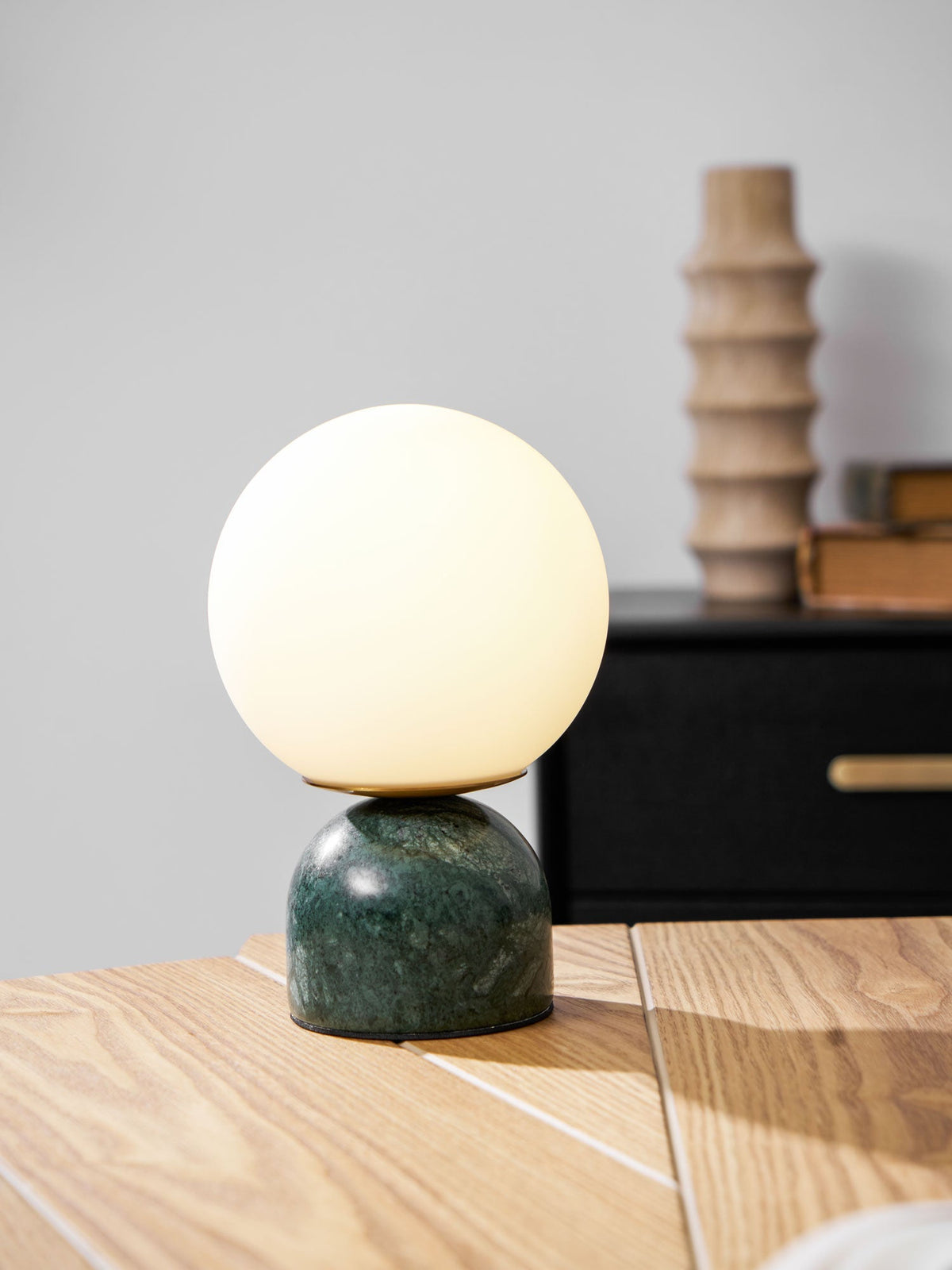 Marble Base & Glass Orb Table Lamp