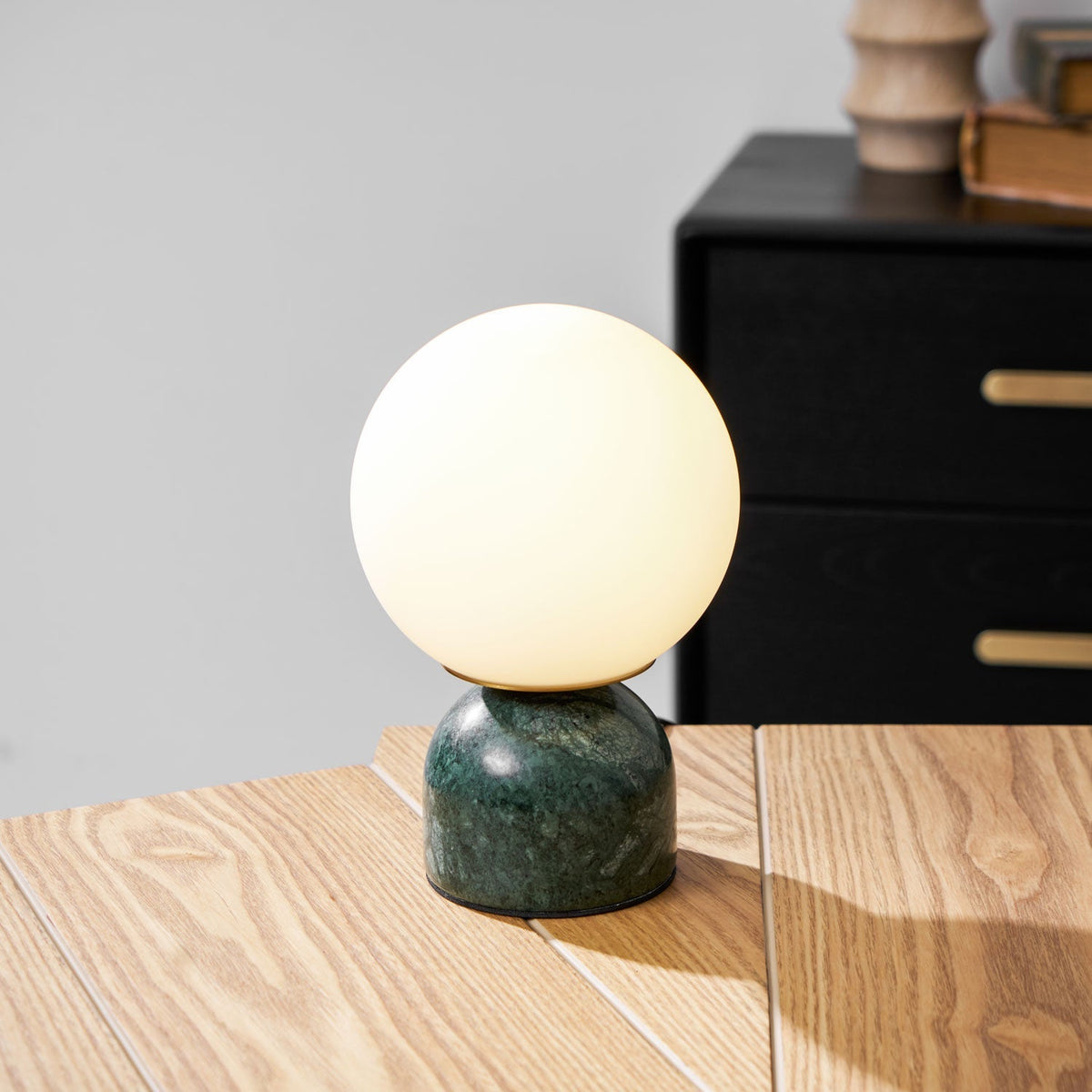 Marble Base & Glass Orb Table Lamp