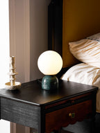 Marble Base & Glass Orb Table Lamp