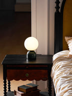 Marble Base & Glass Orb Table Lamp