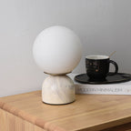 Marble Base & Glass Orb Table Lamp