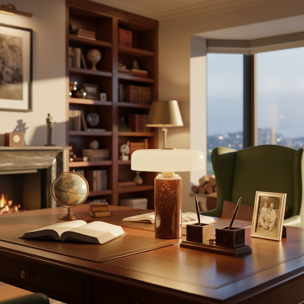 Marble Base LED Table Lamp (USB Rechargeable)