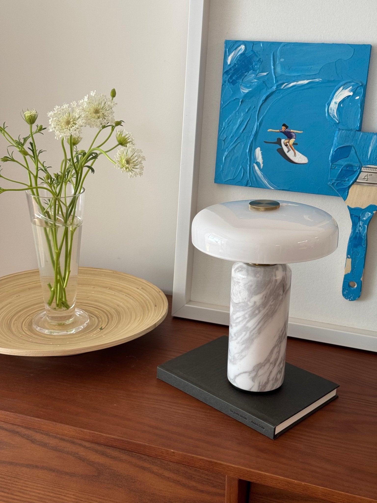 Marble Base LED Table Lamp (USB Rechargeable)