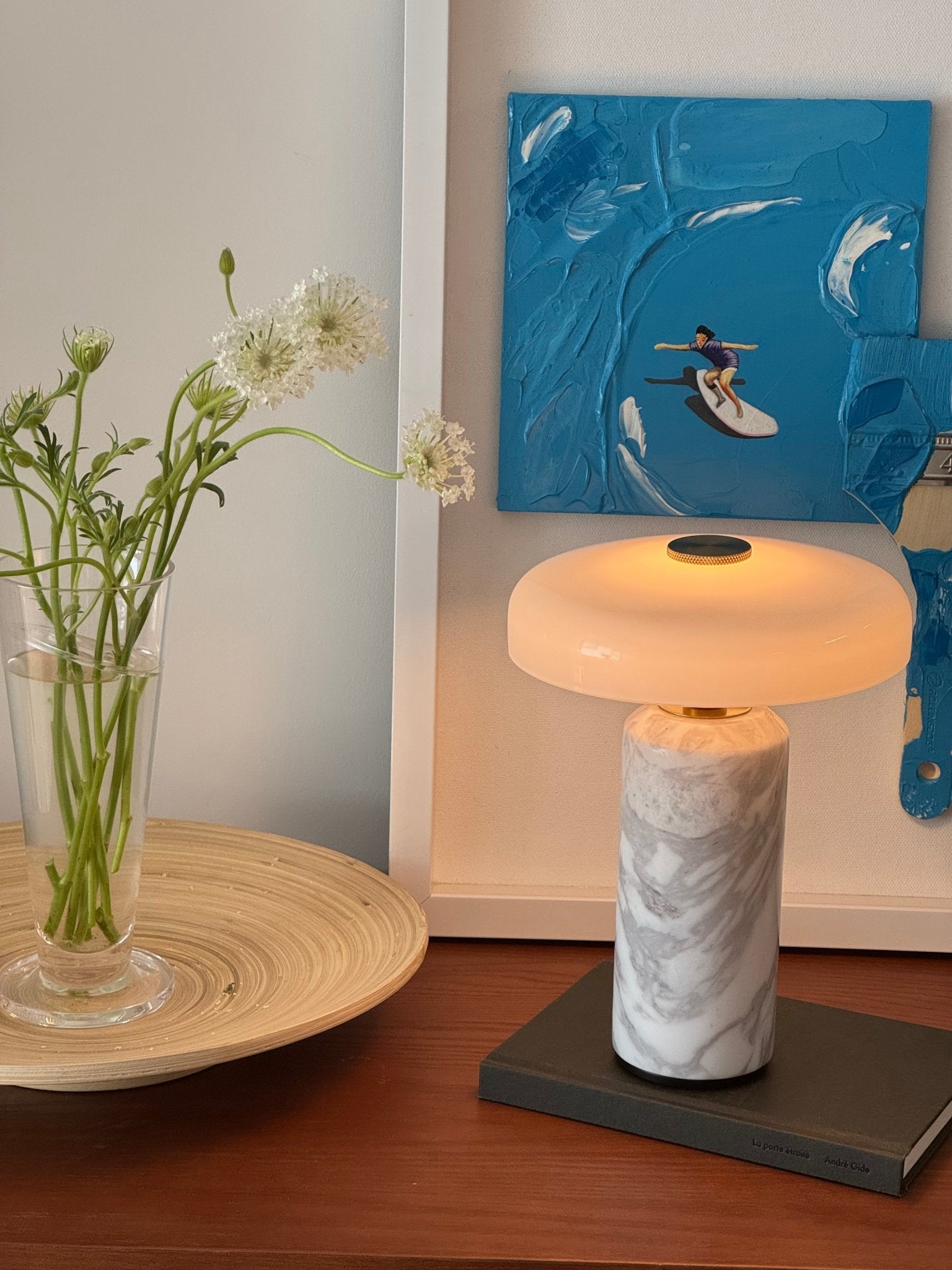 Marble Base LED Table Lamp (USB Rechargeable)