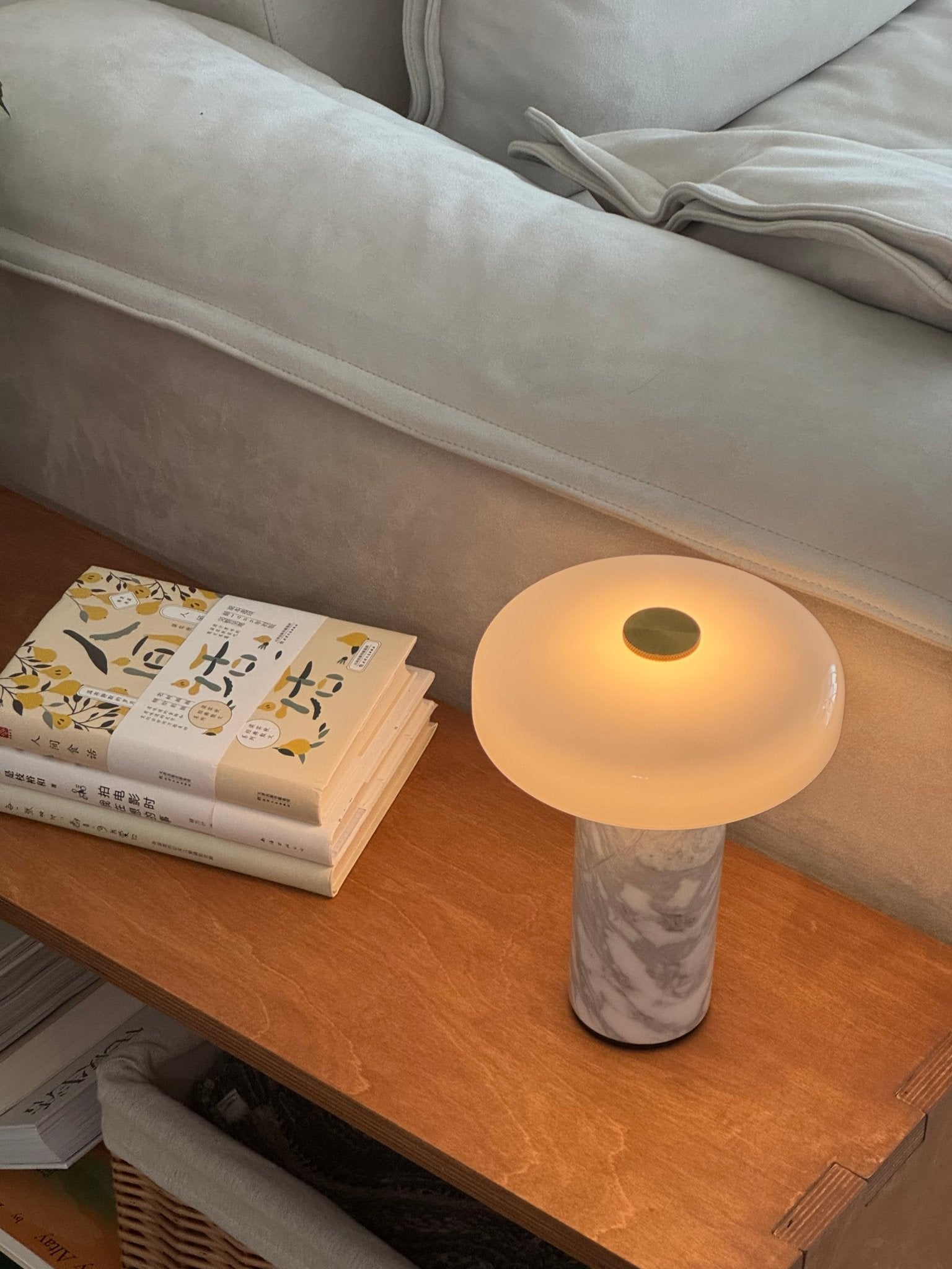 Marble Base LED Table Lamp (USB Rechargeable)