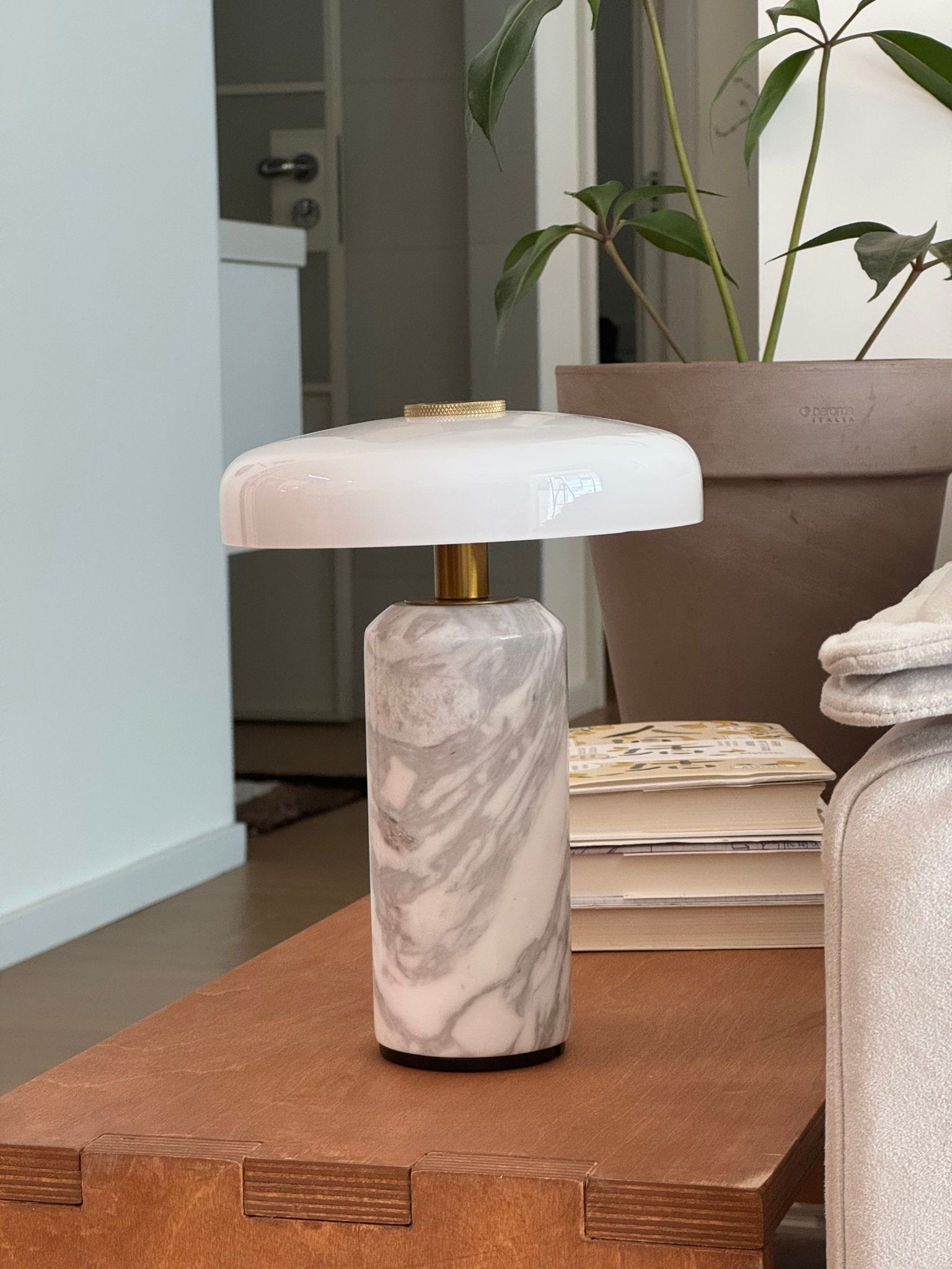 Marble Base LED Table Lamp (USB Rechargeable)