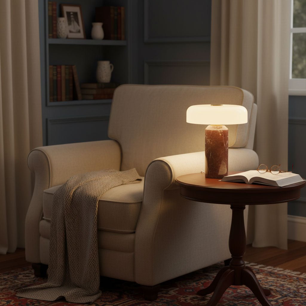 Marble Base LED Table Lamp (USB Rechargeable)