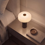 Marble Base Opaline Glass Touch-Control LED Table Lamp (USB Charging)