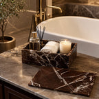 Marble-Look Acrylic Space-Saving Cotton Pad & Swab Organizer