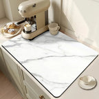 Marble Print Highly Absorbent Non-Slip Dish Drying Mat