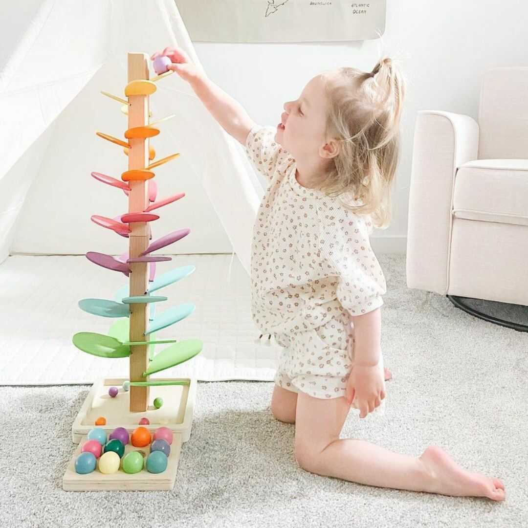 Marble Run Natural Wood Rainbow Tracks & Melodic Sound