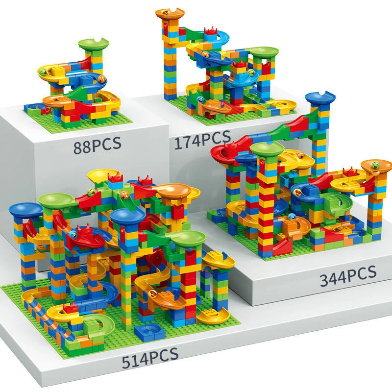Marble Run Set Modular Colorful Interlocking Pieces