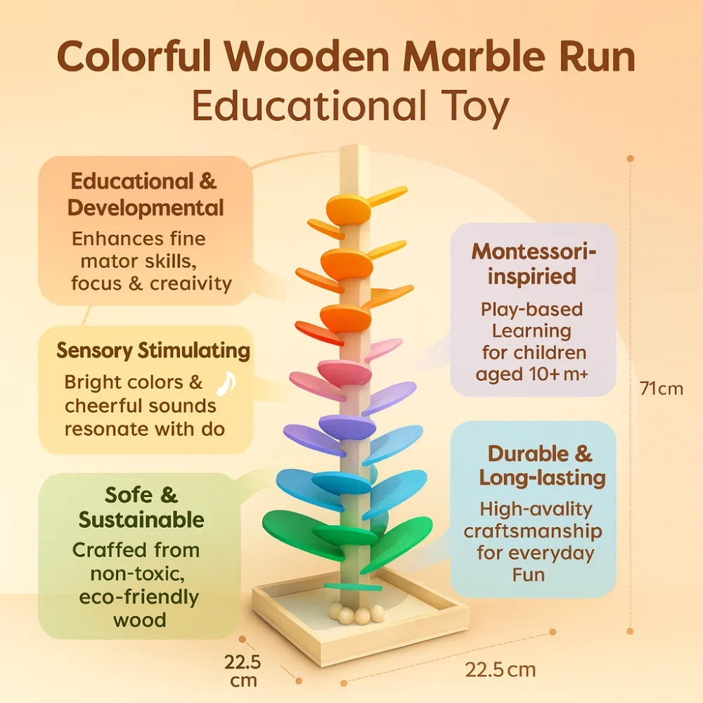 Marble Run Toy Wooden Musical Non-Toxic