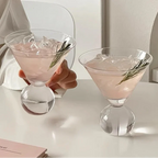 Martini Glass Globe-Shaped Hand-Cut Crystal