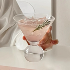 Martini Glass Globe-Shaped Hand-Cut Crystal