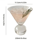 Martini Glass Globe-Shaped Hand-Cut Crystal