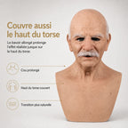 Mask Full Head Hyperrealistic Silicone Extended Chest Bib