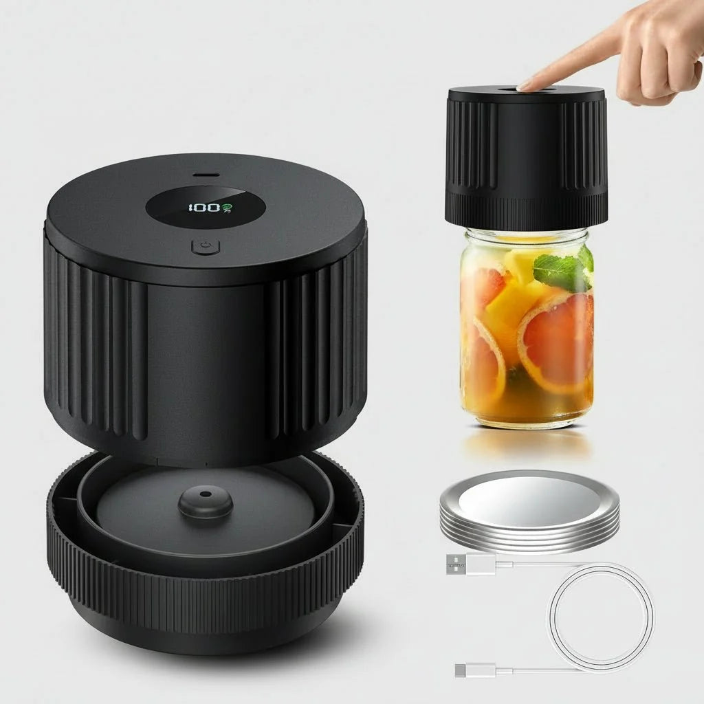 Mason Jar Vacuum Sealer Cordless Fits Wide & Standard