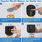 Mason Jar Vacuum Sealer Cordless Push-Button