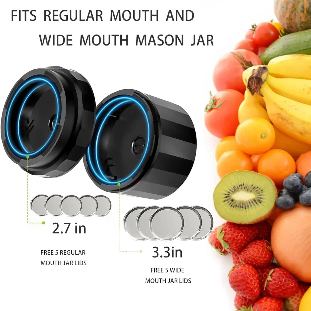 Mason Jar Vacuum Sealer Cordless Push-Button