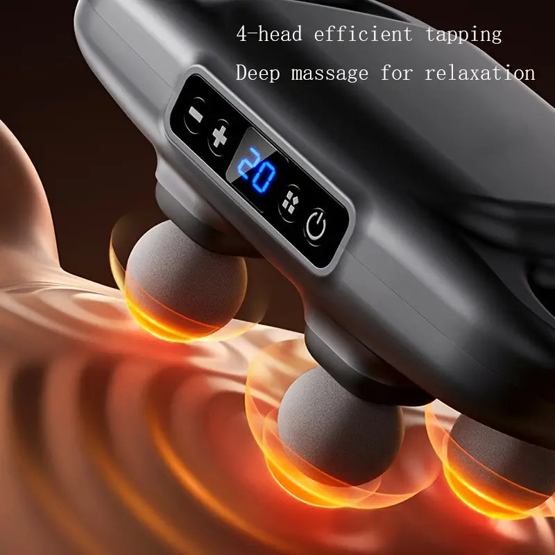 Massage Gun Deep Tissue 4 Interchangeable Heads 120-Minute Runtime