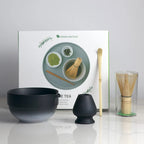 Matcha Bowl Set Ceramic Ombre Spout Bamboo Whisk & Scoop