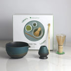 Matcha Bowl Set Ceramic Ombre Spout Bamboo Whisk & Scoop