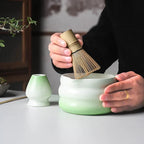 Matcha Bowl Set Ceramic Pouring Spout & Whisk Holder