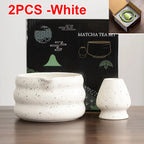 Matcha Bowl Set Ceramic Pouring Spout & Whisk Holder
