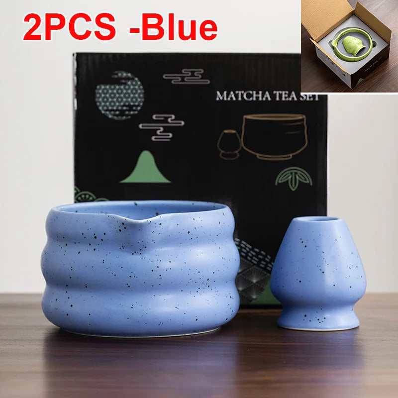 Matcha Bowl Set Ceramic Pouring Spout & Whisk Holder