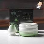 Matcha Bowl Set Ceramic Pouring Spout & Whisk Holder