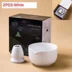 Matcha Bowl Set Ceramic Pouring Spout & Whisk Holder