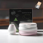 Matcha Bowl Set Ceramic Pouring Spout & Whisk Holder