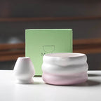 Matcha Bowl Set Ceramic Pouring Spout & Whisk Holder