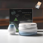 Matcha Bowl Set Ceramic Pouring Spout & Whisk Holder