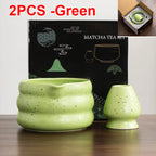 Matcha Bowl Set Ceramic Pouring Spout & Whisk Holder