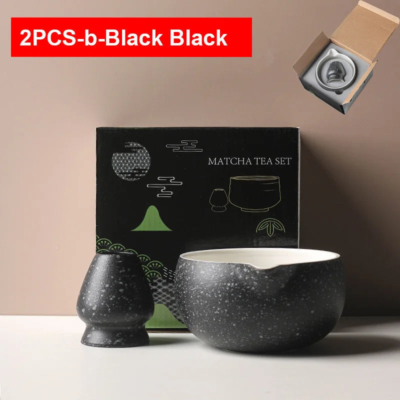 Matcha Bowl Set Ceramic Pouring Spout & Whisk Holder