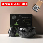 Matcha Bowl Set Ceramic Pouring Spout & Whisk Holder